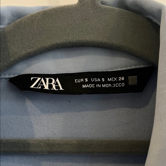 Zara Light Blue Ruffle Blouse - Picture 2 of 4